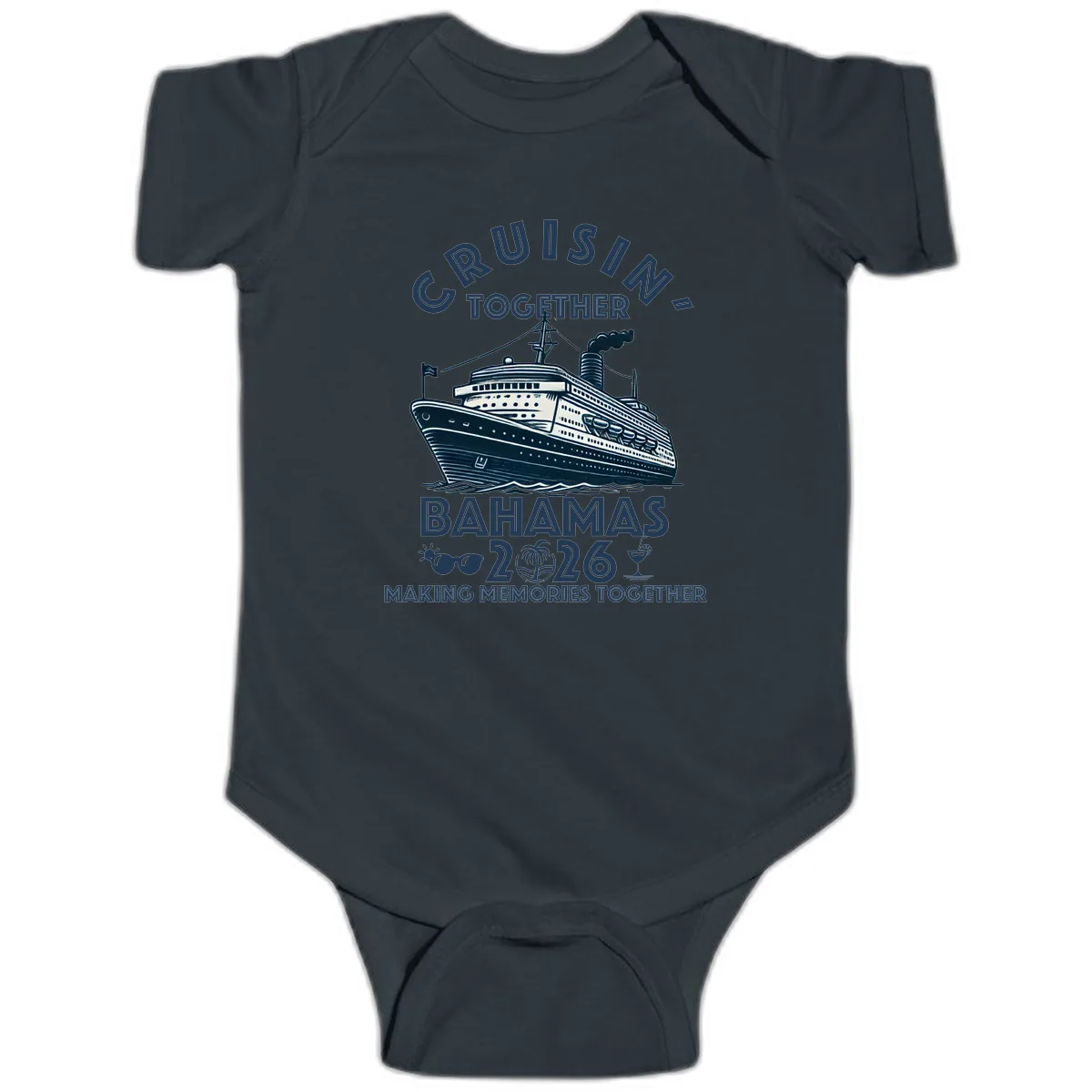 Family Cruisin' Together Bahamas 2026 Baby Onesie in Black