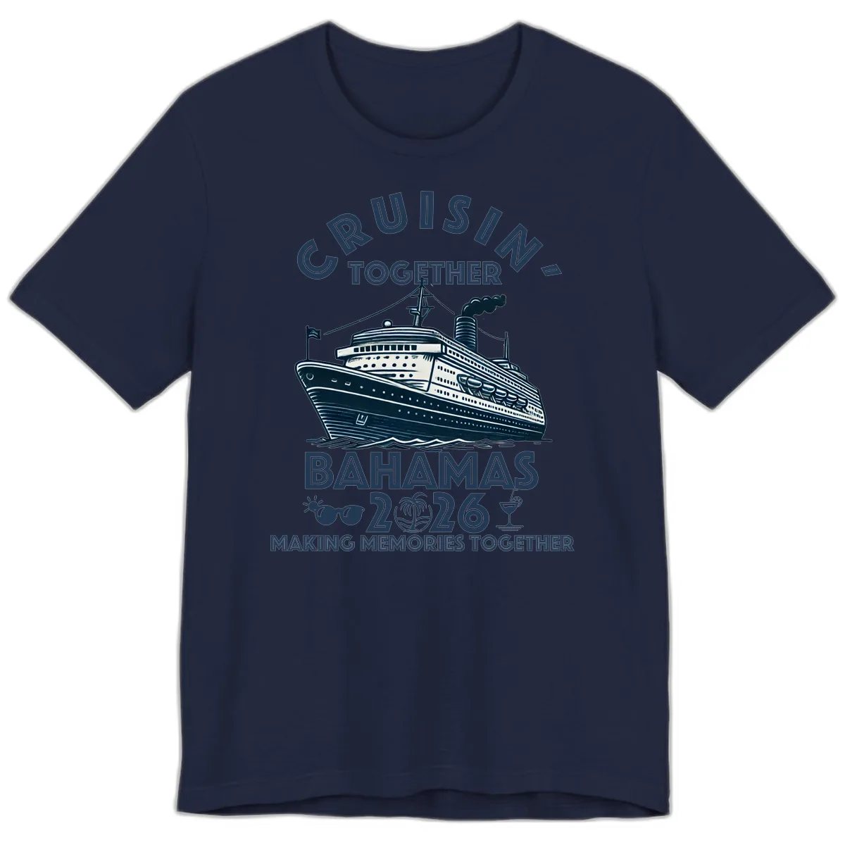 Family Cruisin' Together Bahamas 2026 Premium T-Shirt in Navy