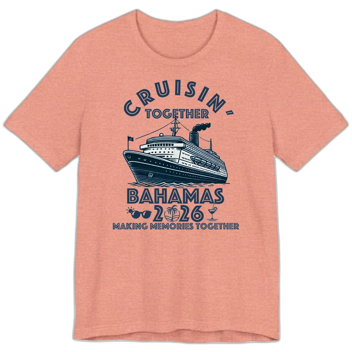 Family Cruisin' Together Bahamas 2026 Premium T-Shirt in Heather Sunset