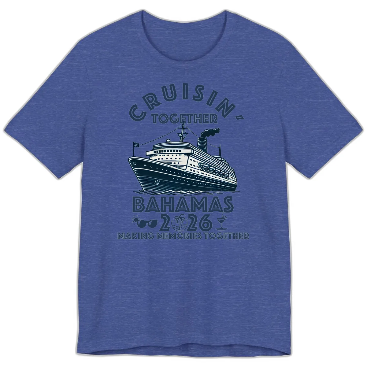 Family Cruisin' Together Bahamas 2026 Premium T-Shirt in Heather True Royal