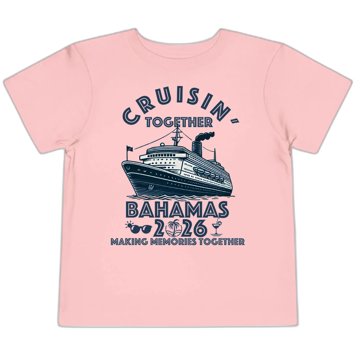 Family Cruisin' Together Bahamas 2026 Toddler T-Shirt in Pink