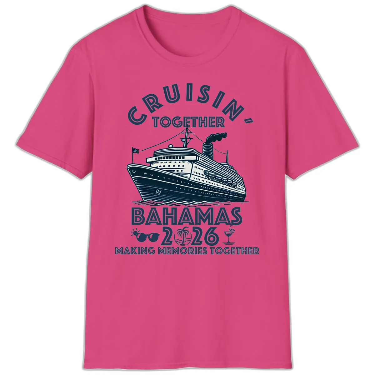 Family Cruisin' Together Bahamas 2026 T-Shirt in Heliconia