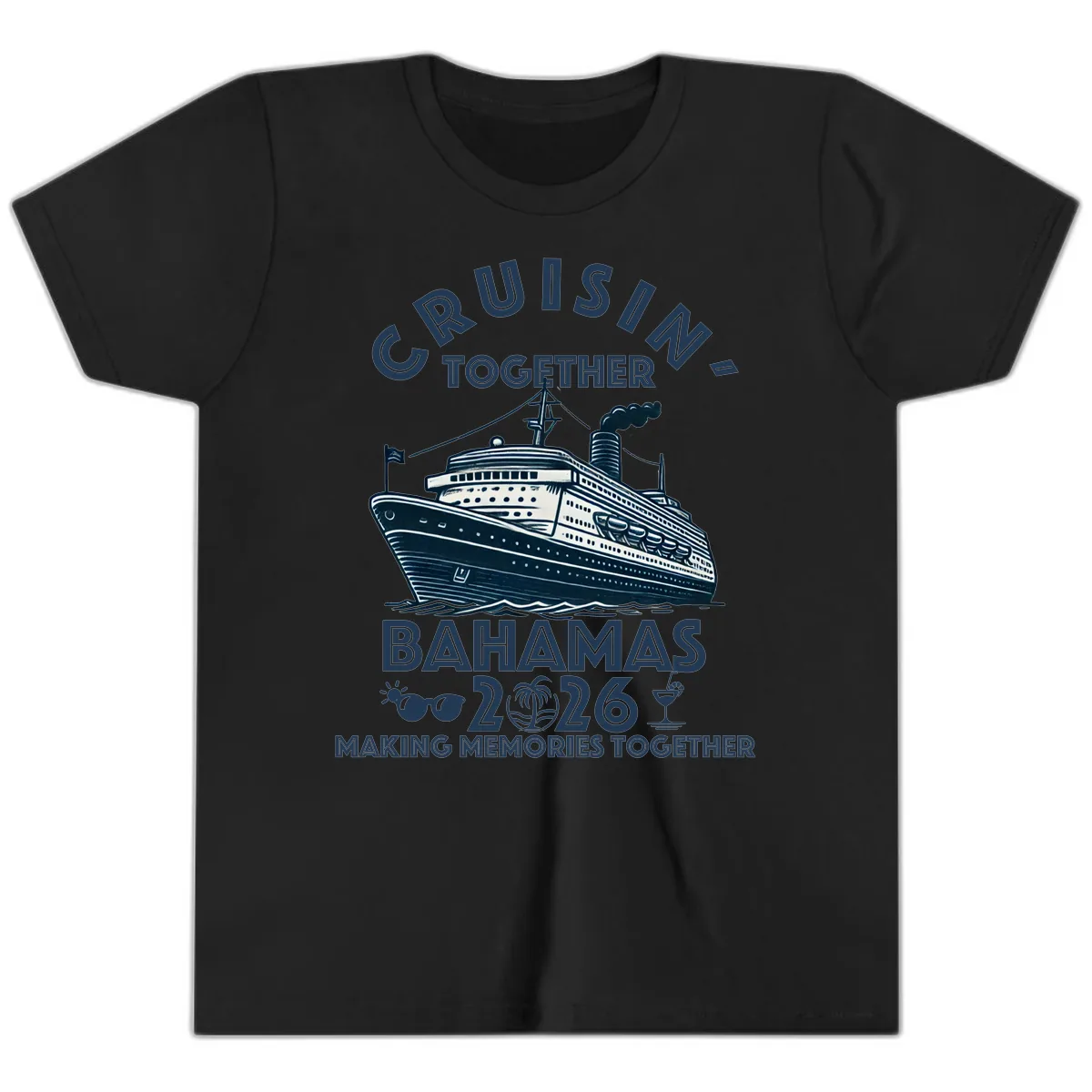 Family Cruisin' Together Bahamas 2026 Youth T-Shirt in Black