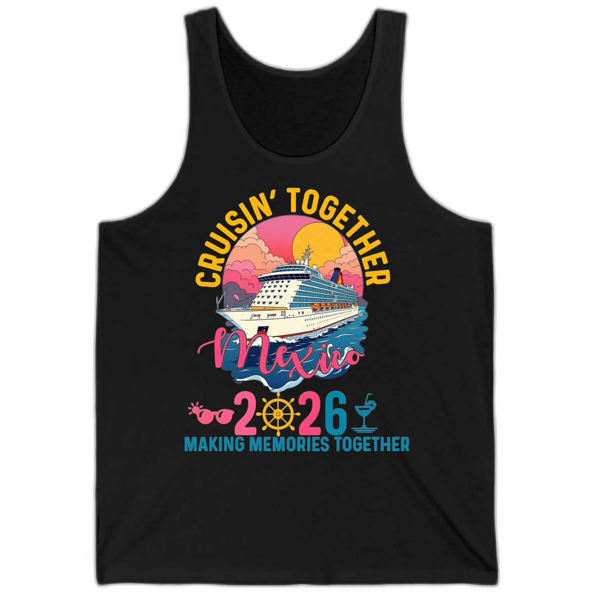Cruisin' Together Mexico 2026 Family Cruise Tank in Black