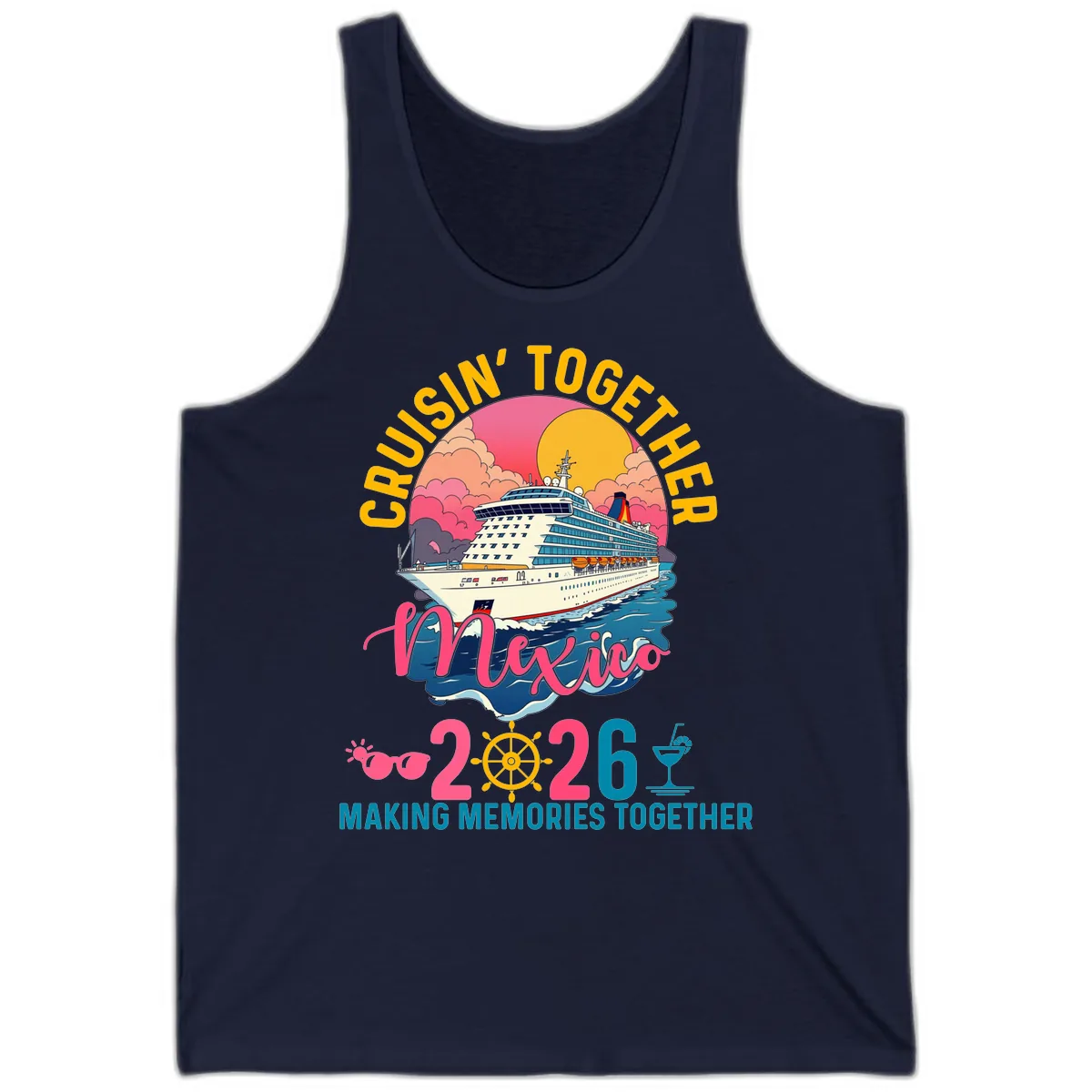 Cruisin' Together Mexico 2026 Family Cruise Tank in Navy