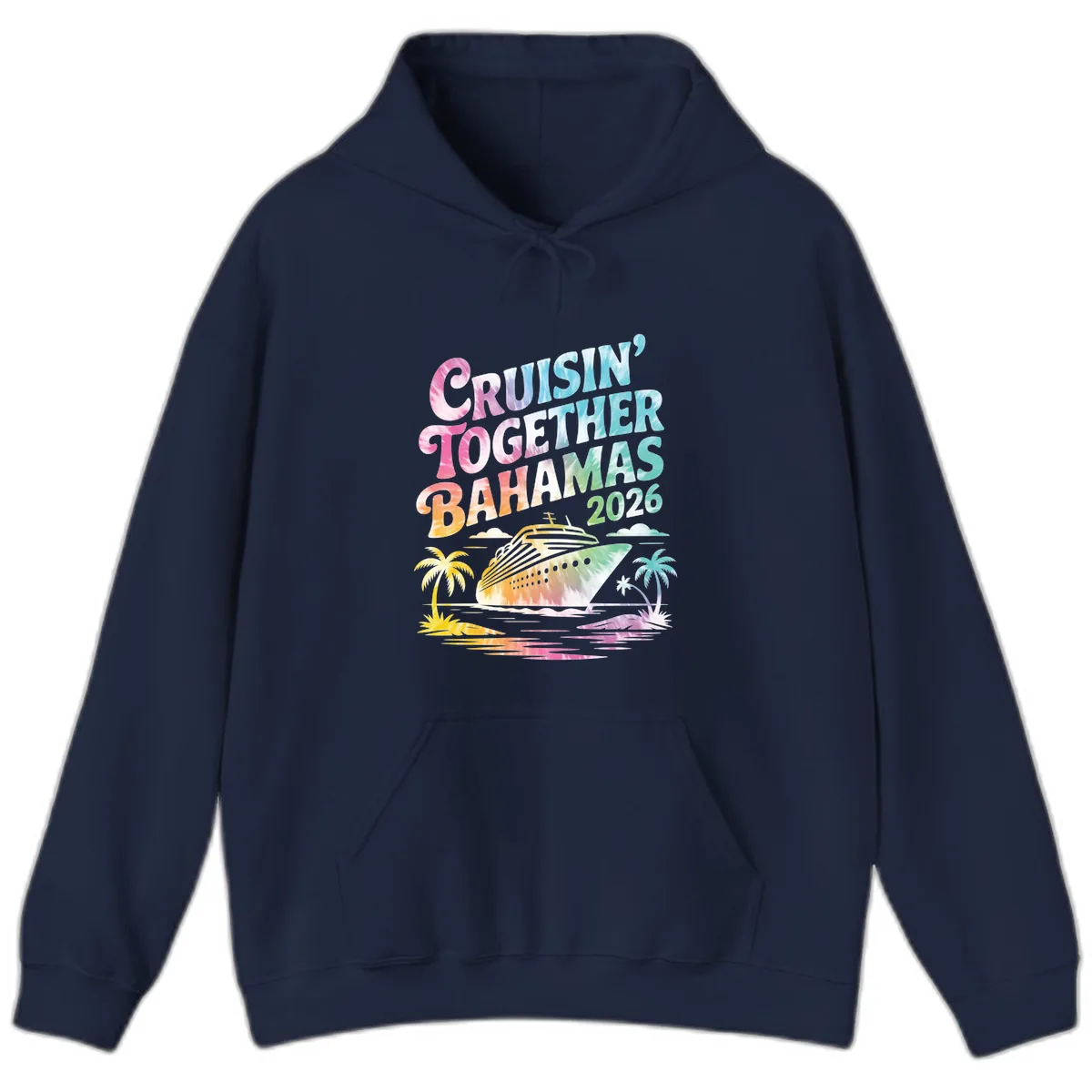 Cruisin' Together Bahamas 2026 Family Vacation Hoodie in Navy
