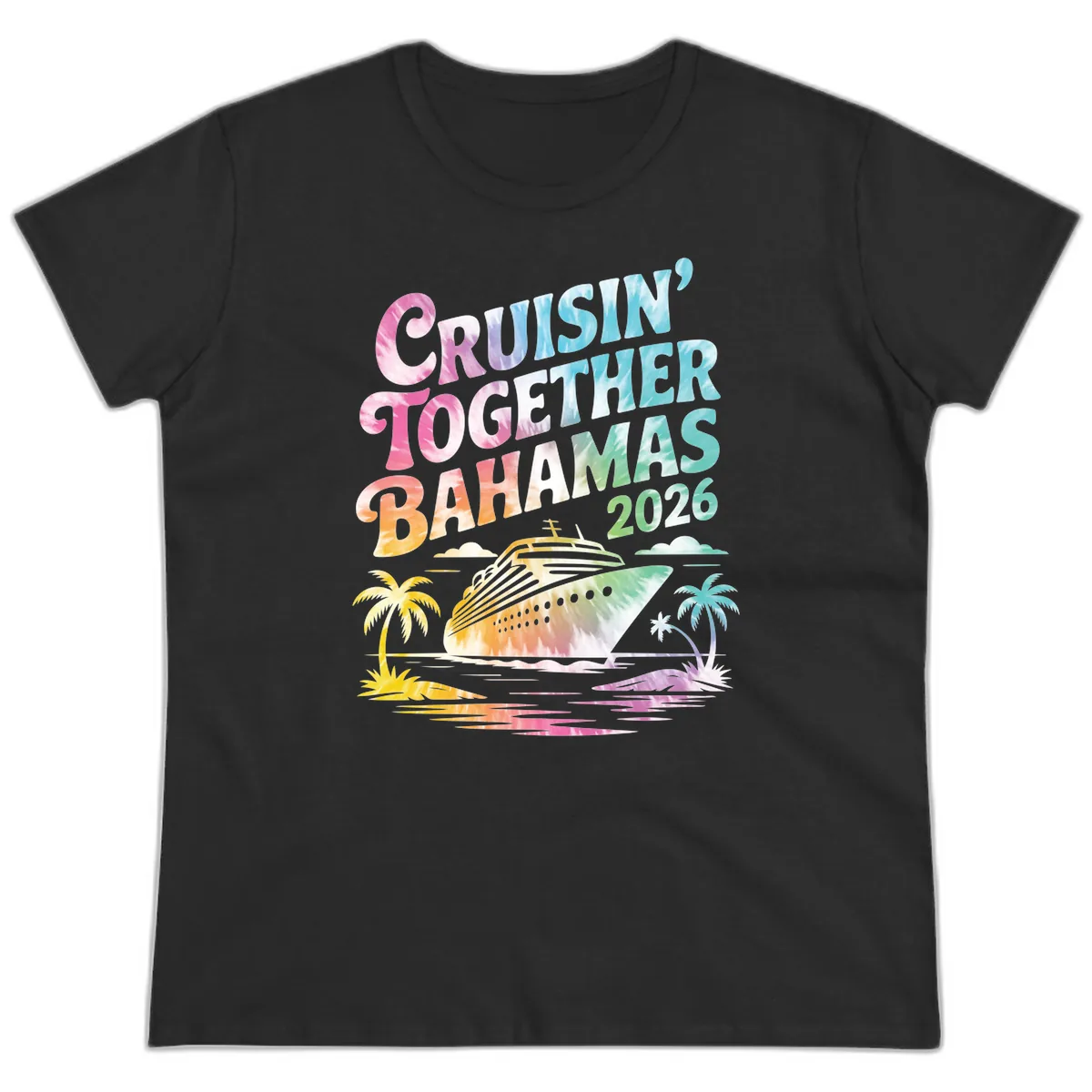 Cruisin' Together Bahamas 2026 Family Vacation Ladies Tee in Black