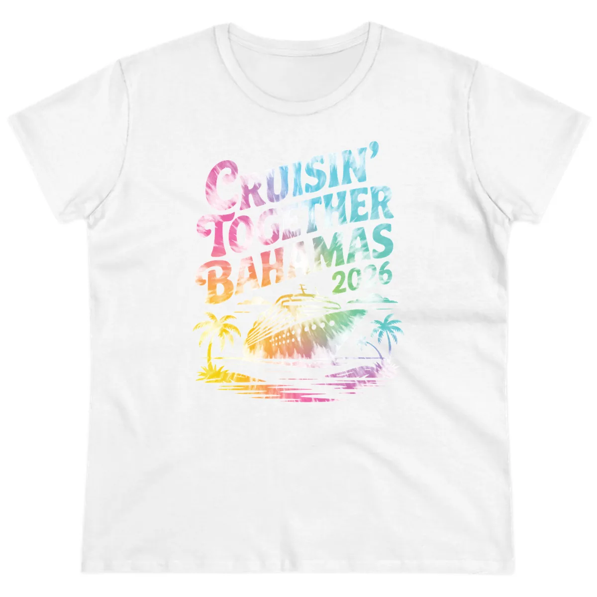 Cruisin' Together Bahamas 2026 Family Vacation Ladies Tee in White