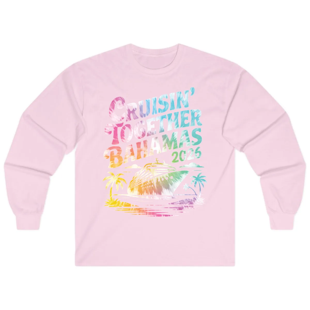 Cruisin' Together Bahamas 2026 Family Vacation Long Sleeve in Light Pink