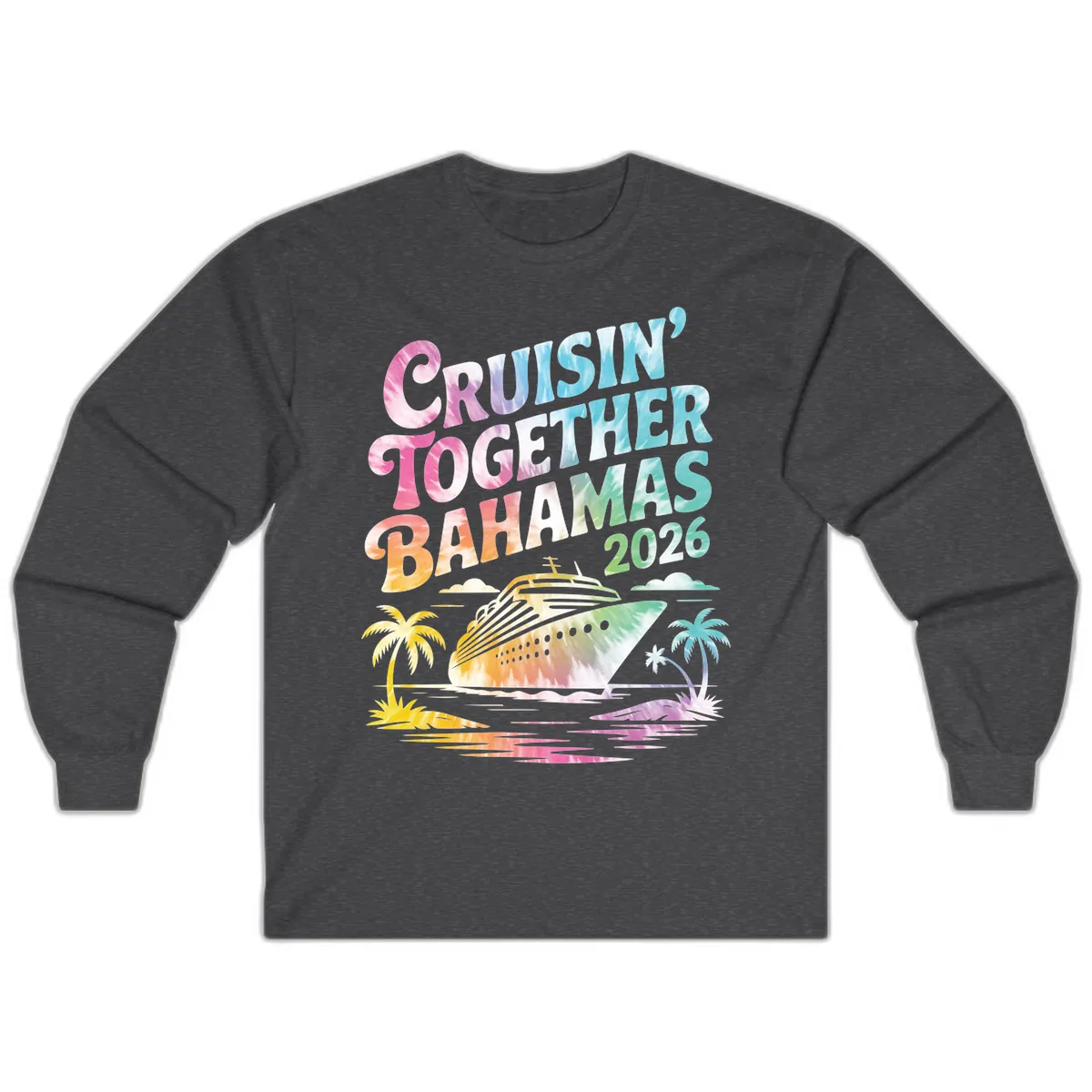 Cruisin' Together Bahamas 2026 Family Vacation Long Sleeve in Dark Heather
