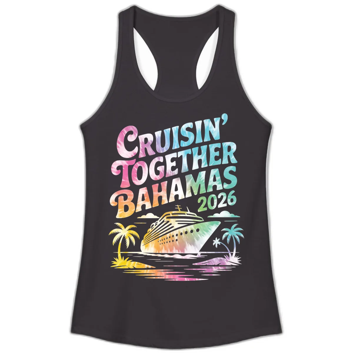 Cruisin' Together Bahamas 2026 Family Vacation Ladies Tank in Black