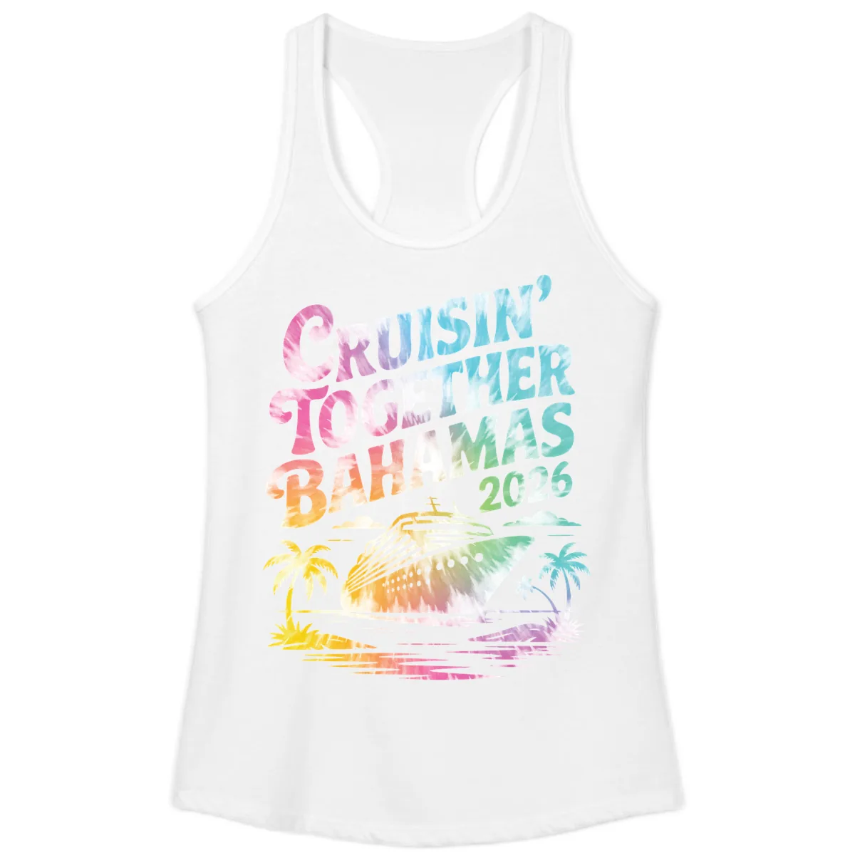Cruisin' Together Bahamas 2026 Family Vacation Ladies Tank in White