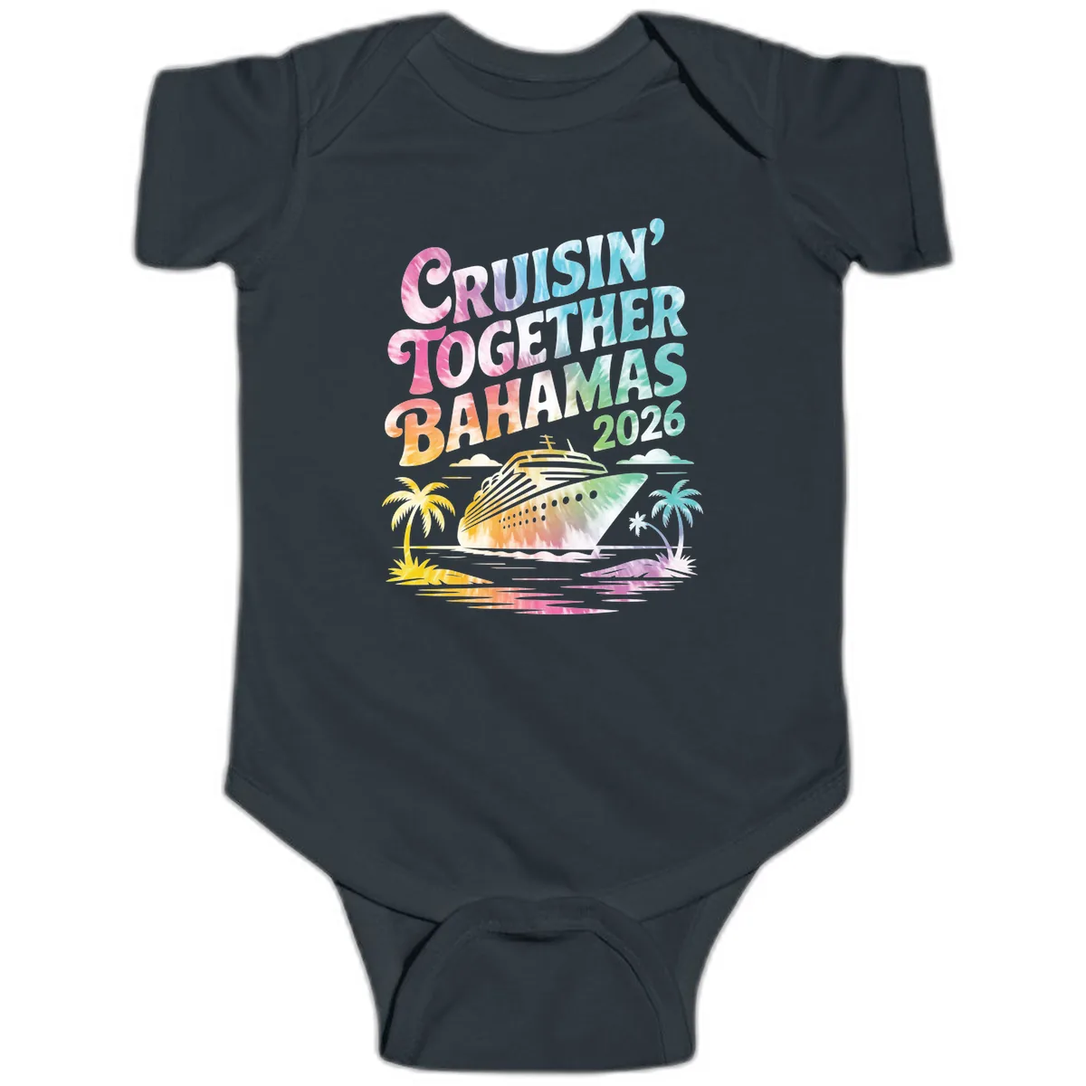 Cruisin' Together Bahamas 2026 Family Vacation Baby Onesie in Black