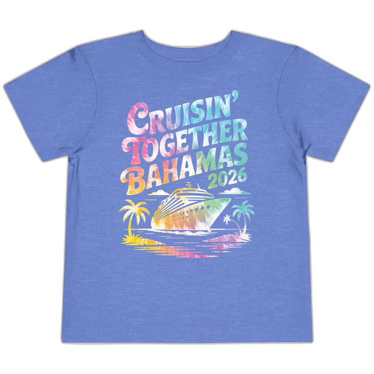 Cruisin' Together Bahamas 2026 Family Vacation Toddler T-Shirt in Heather Columbia Blue
