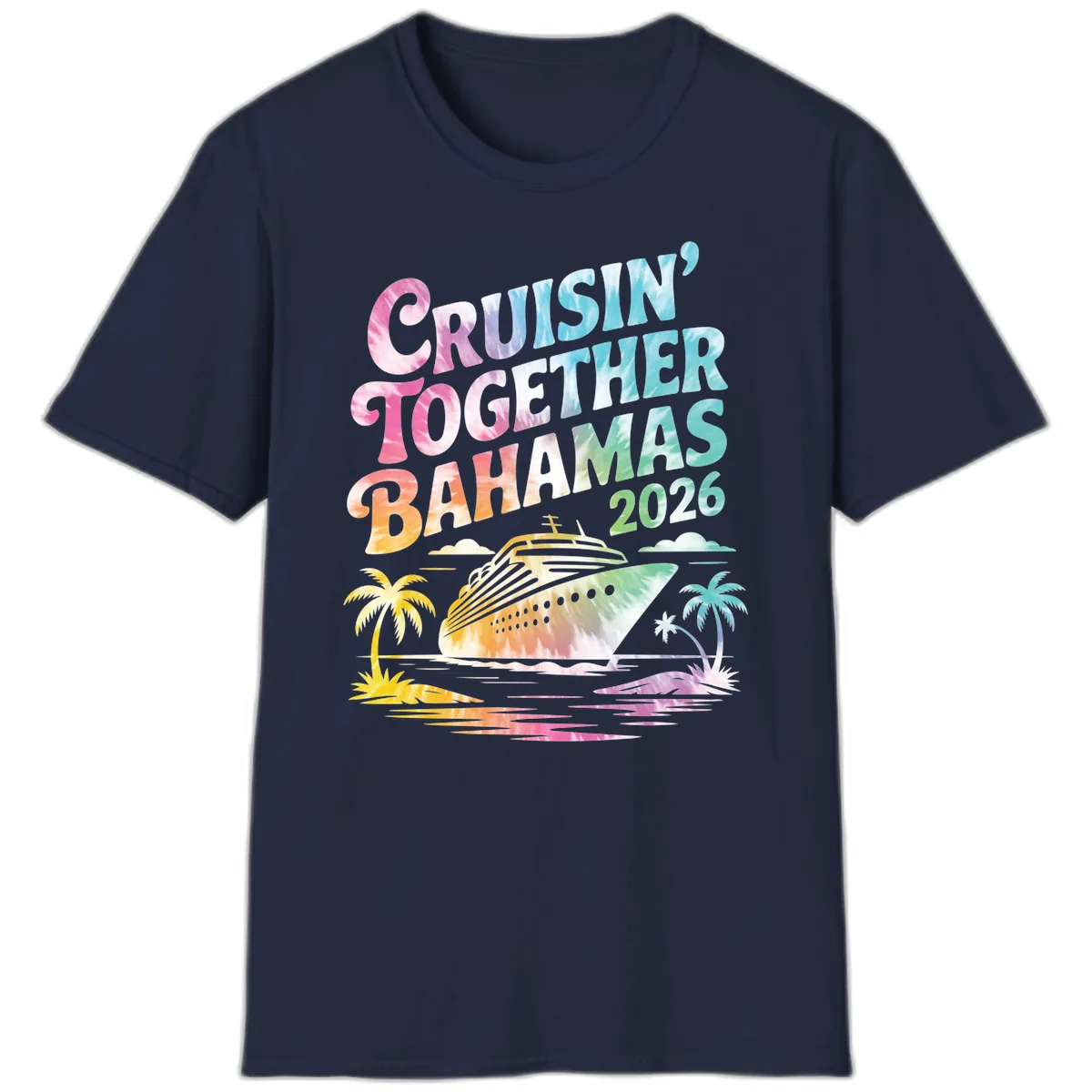 Cruisin' Together Bahamas 2026 Family Vacation T-Shirt in Navy