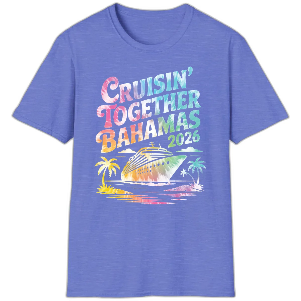Cruisin' Together Bahamas 2026 Family Vacation T-Shirt in Heather Royal