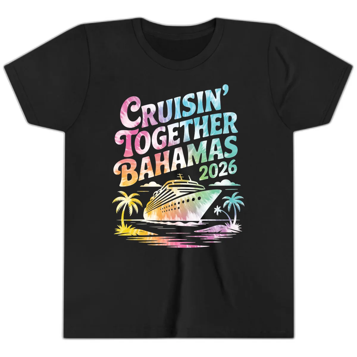 Cruisin' Together Bahamas 2026 Family Vacation Youth T-Shirt in Black