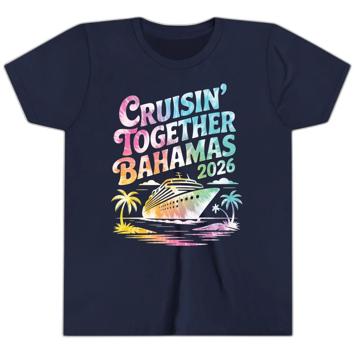 Cruisin' Together Bahamas 2026 Family Vacation Youth T-Shirt in Navy