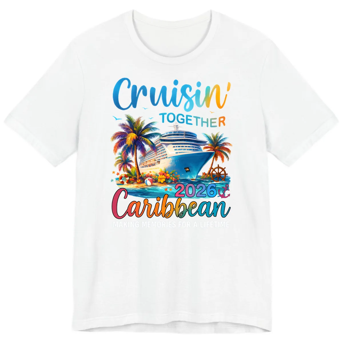 Cruisin' Together Caribbean 2026 Family Vacation Apparel Premium T-Shirt in White