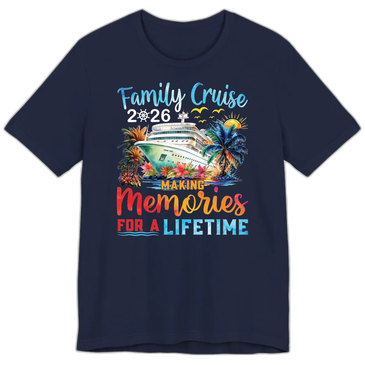 Family Cruise 2026 Making Memories for a Lifetime Premium T-Shirt in Navy