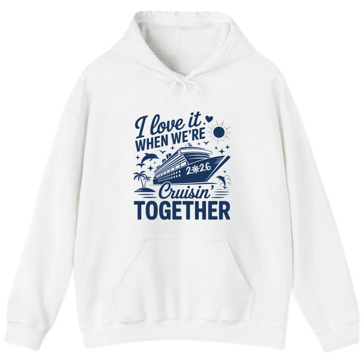 Family Love Cruisin' Together 2026 Vacation Hoodie in White