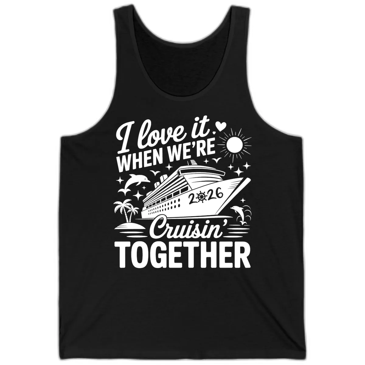 Family Love Cruisin' Together 2026 Vacation Tank in Black