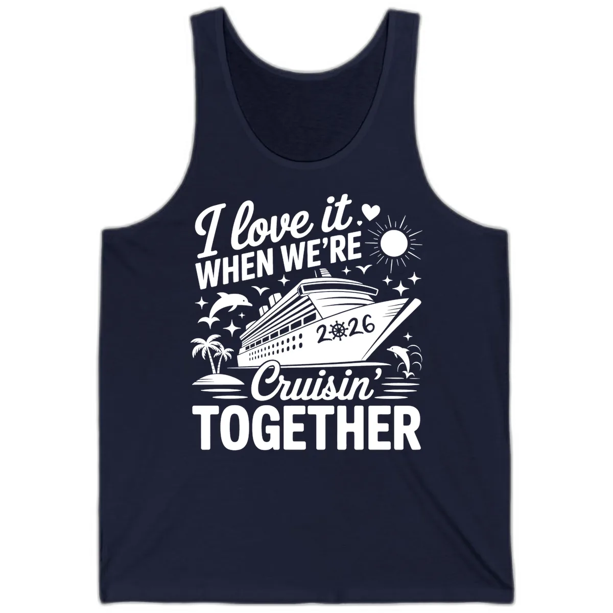 Family Love Cruisin' Together 2026 Vacation Tank in Navy