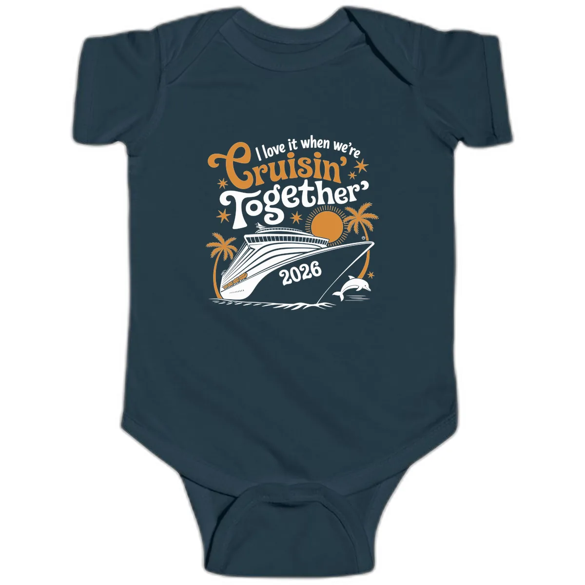 I Love It When We're Cruisin' Together 2026 Baby Onesie in Navy