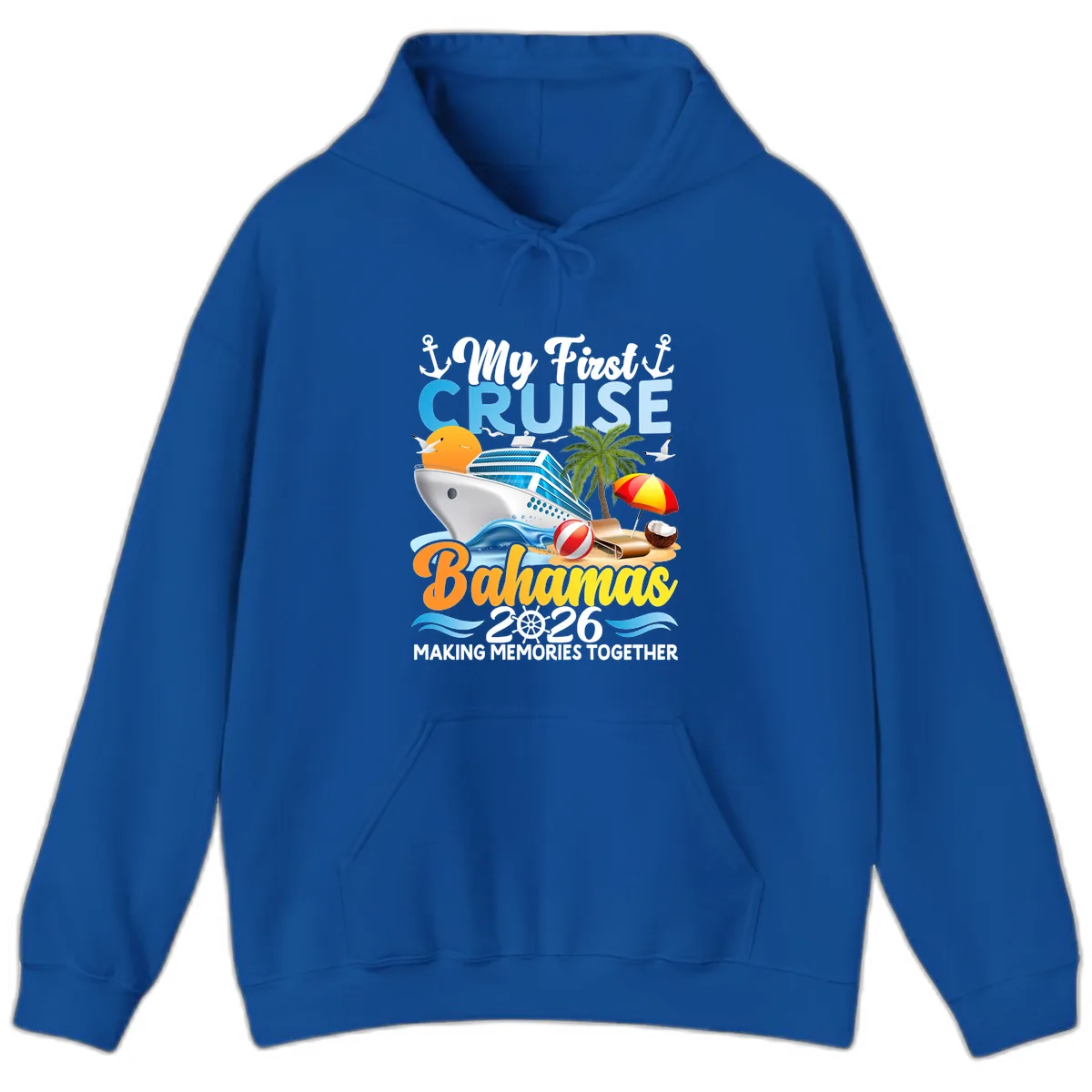 My First Cruise Bahamas 2026 Family Vacation Hoodie in Royal