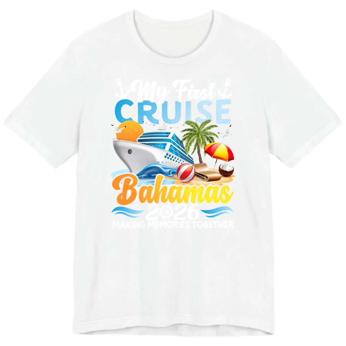 My First Cruise Bahamas 2026 Family Vacation Premium T-Shirt in White