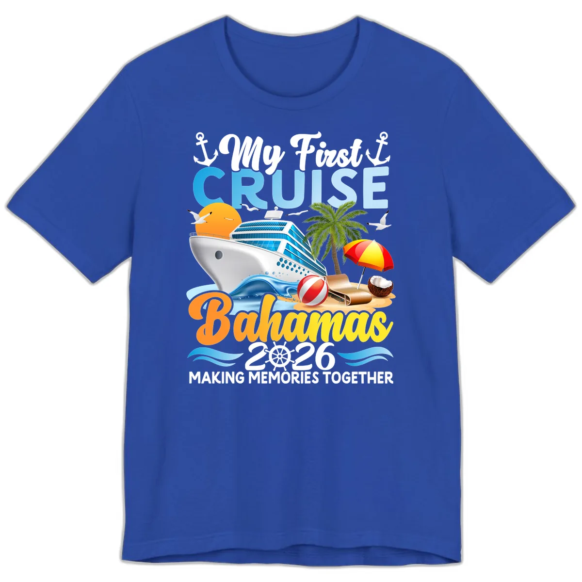 My First Cruise Bahamas 2026 Family Vacation Premium T-Shirt in True Royal