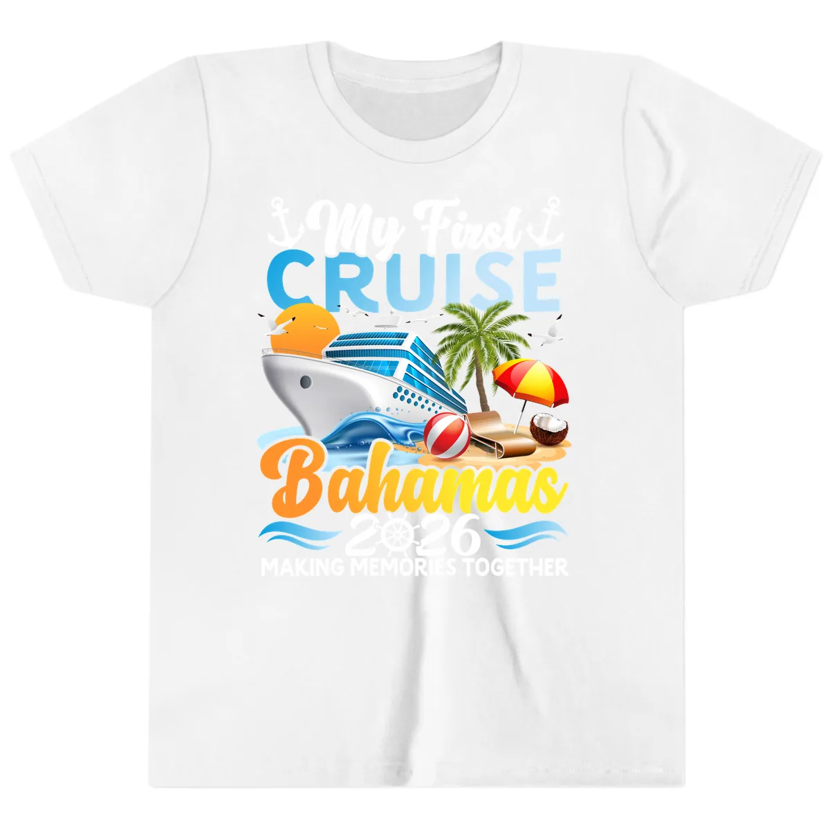My First Cruise Bahamas 2026 Family Vacation Youth T-Shirt in White