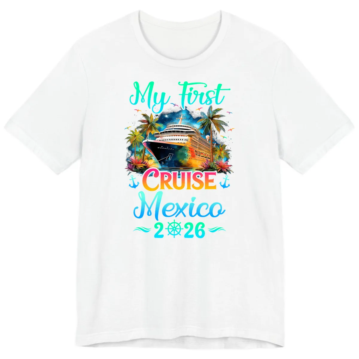 My First Mexico Cruise 2026 Tropical Vacation Premium T-Shirt in White