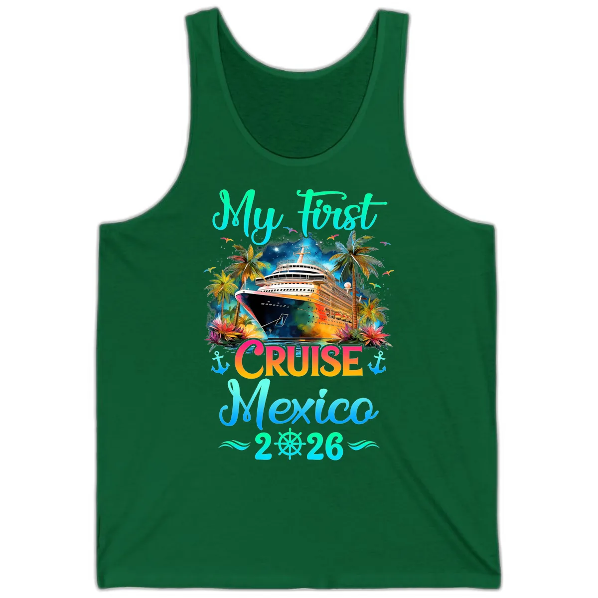 My First Mexico Cruise 2026 Tropical Vacation Tank in Kelly