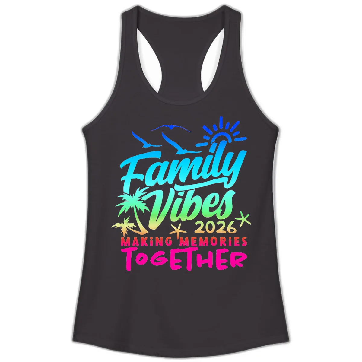 Family Vibes 2026 Making Memories Together Ladies Tank in Black