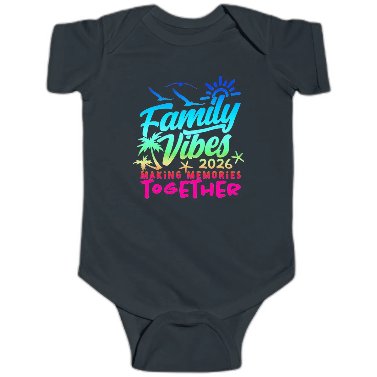 Family Vibes 2026 Making Memories Together Baby Onesie in Black