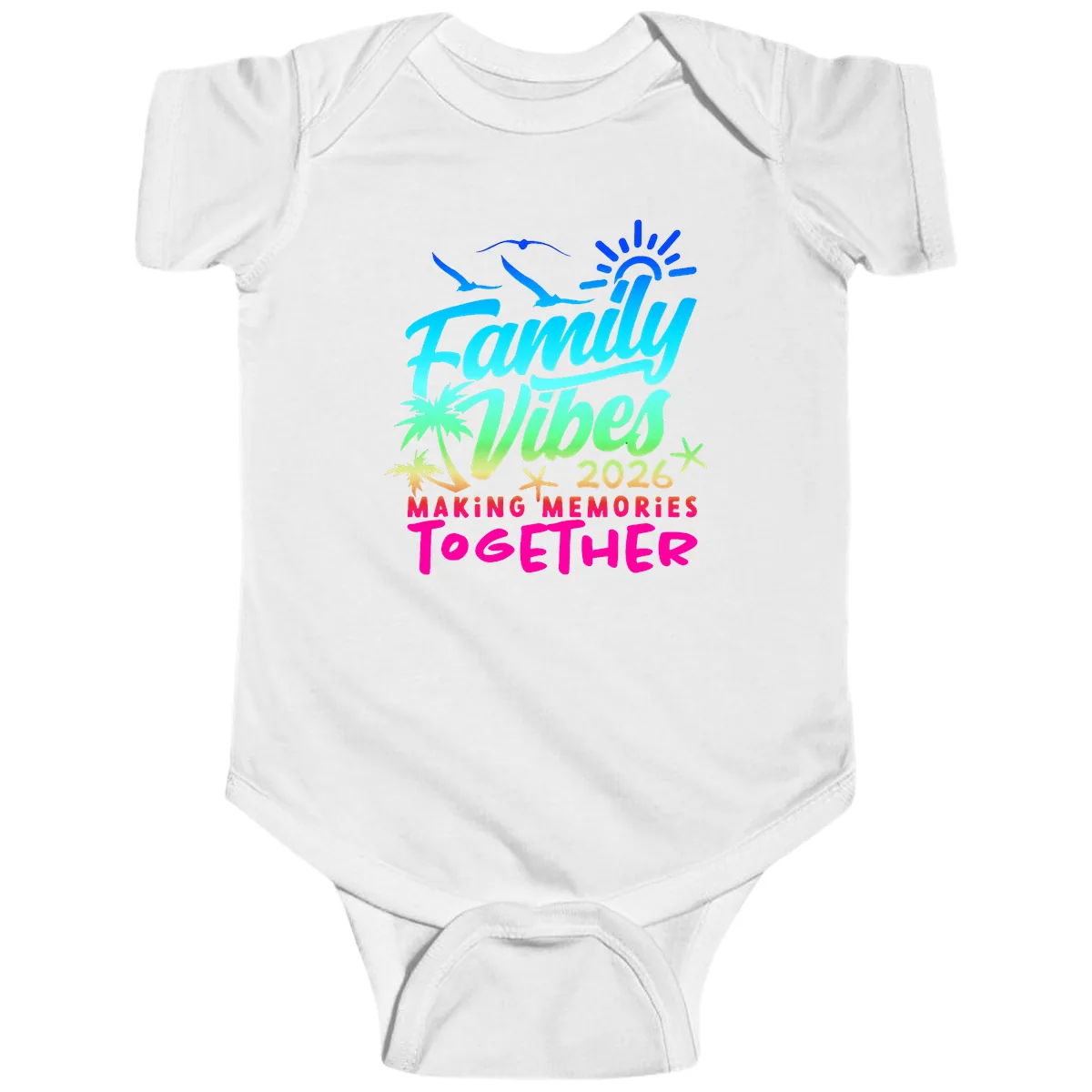 Family Vibes 2026 Making Memories Together Baby Onesie in White