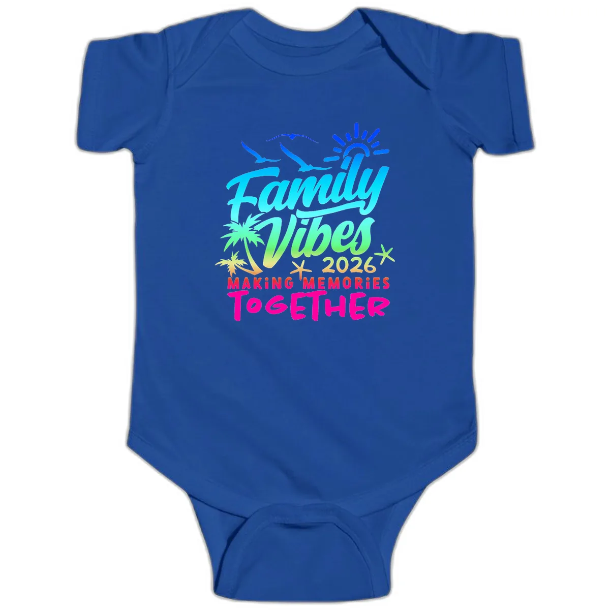 Family Vibes 2026 Making Memories Together Baby Onesie in Royal