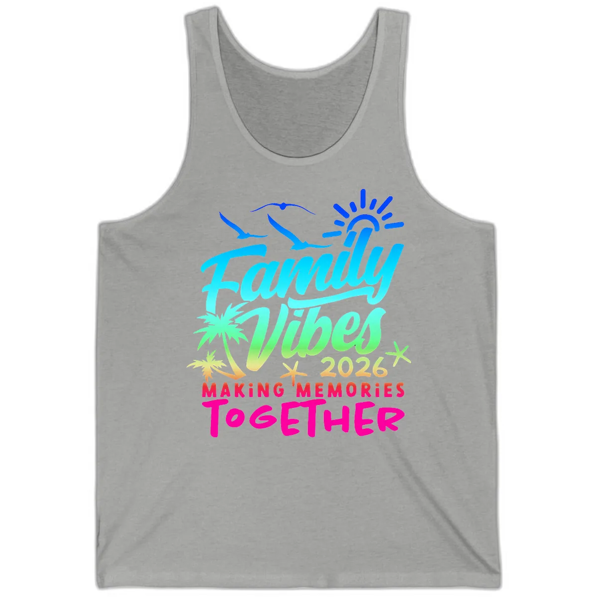 Family Vibes 2026 Making Memories Together Tank in Athletic Heather