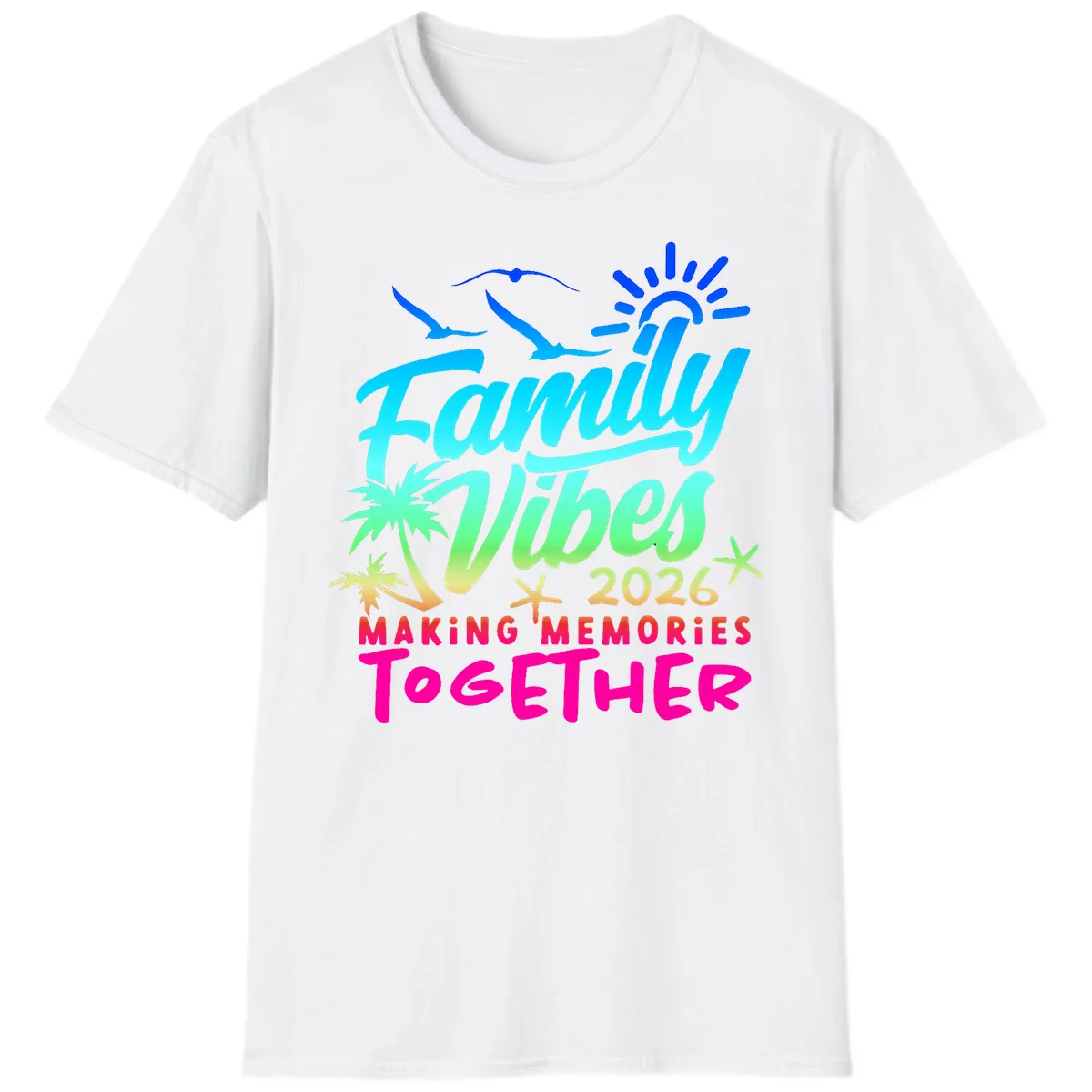 Family Vibes 2026 Making Memories Together T-Shirt in White