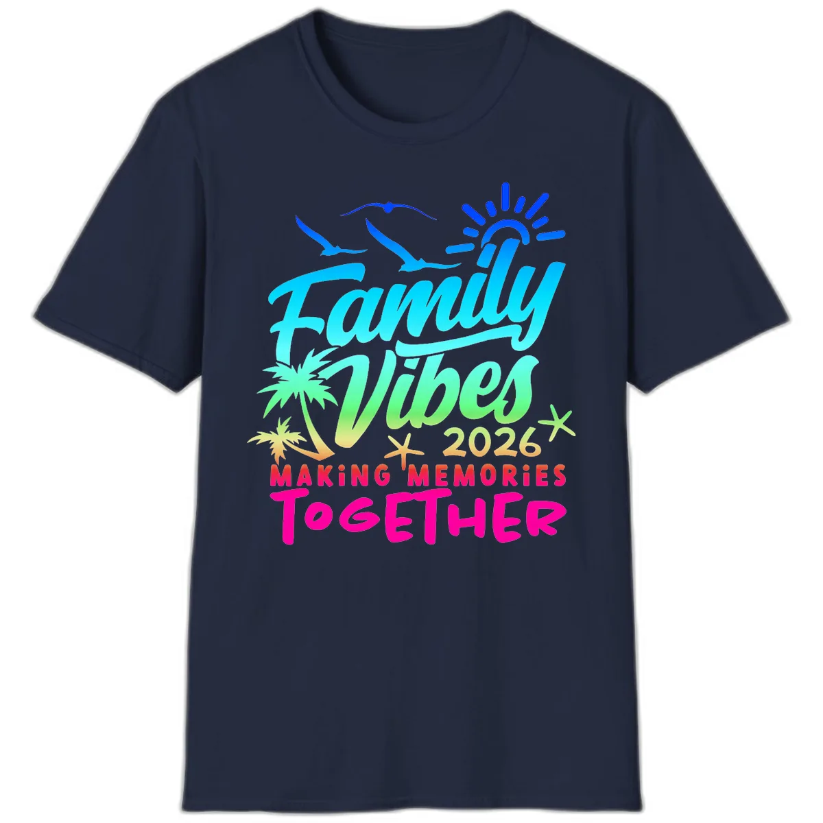 Family Vibes 2026 Making Memories Together T-Shirt in Navy
