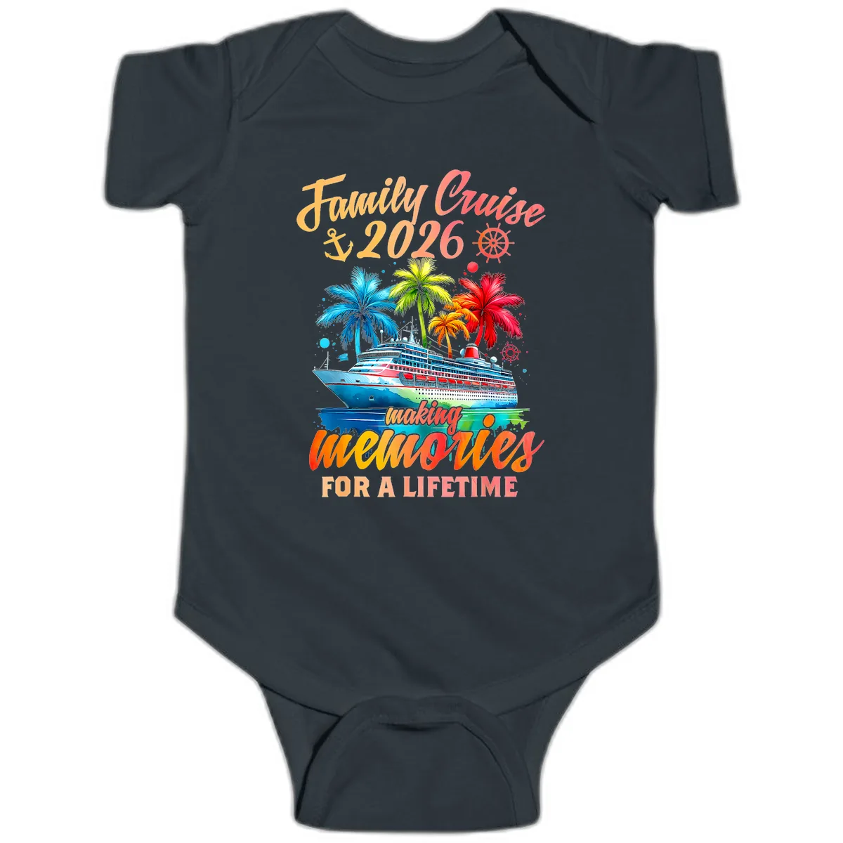 Family Cruise 2026 Making Memories Baby Onesie in Black