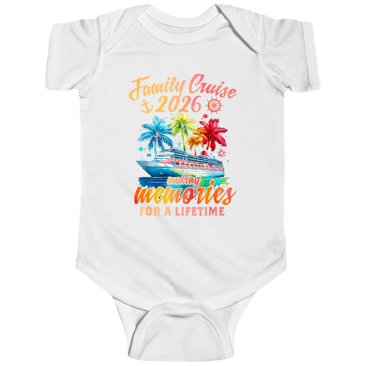 Family Cruise 2026 Making Memories Baby Onesie in White