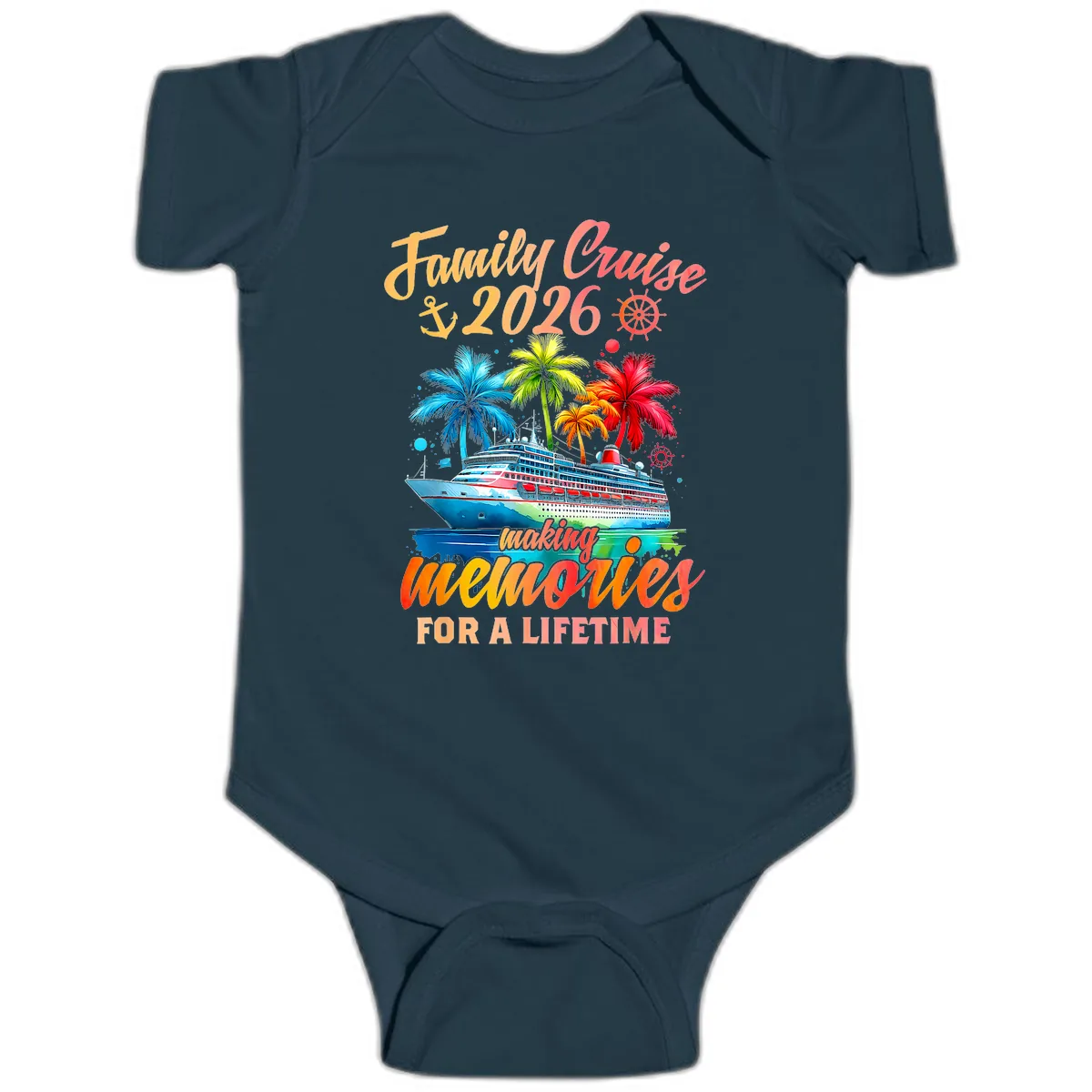 Family Cruise 2026 Making Memories Baby Onesie in Navy