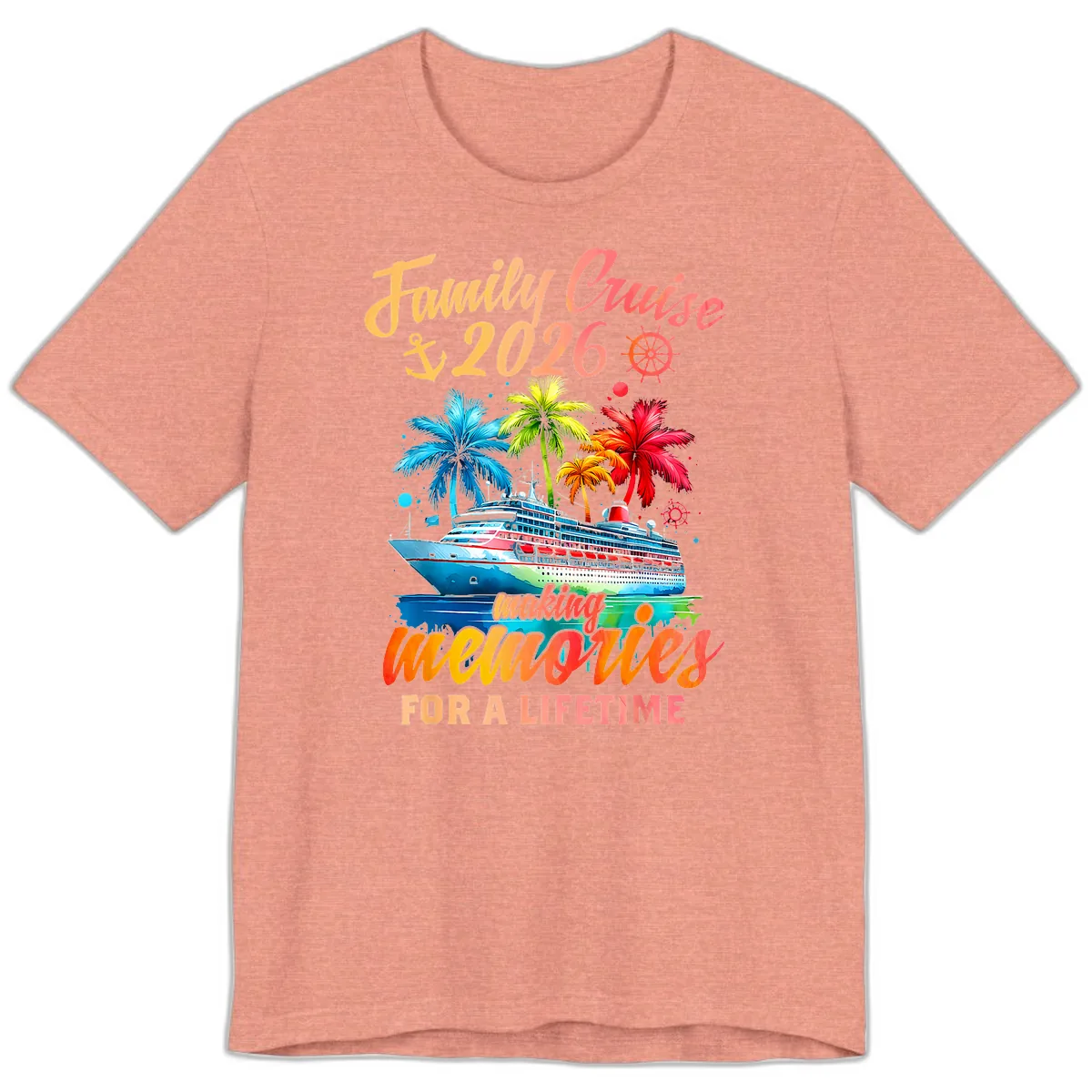 Family Cruise 2026 Making Memories Premium T-Shirt in Heather Sunset