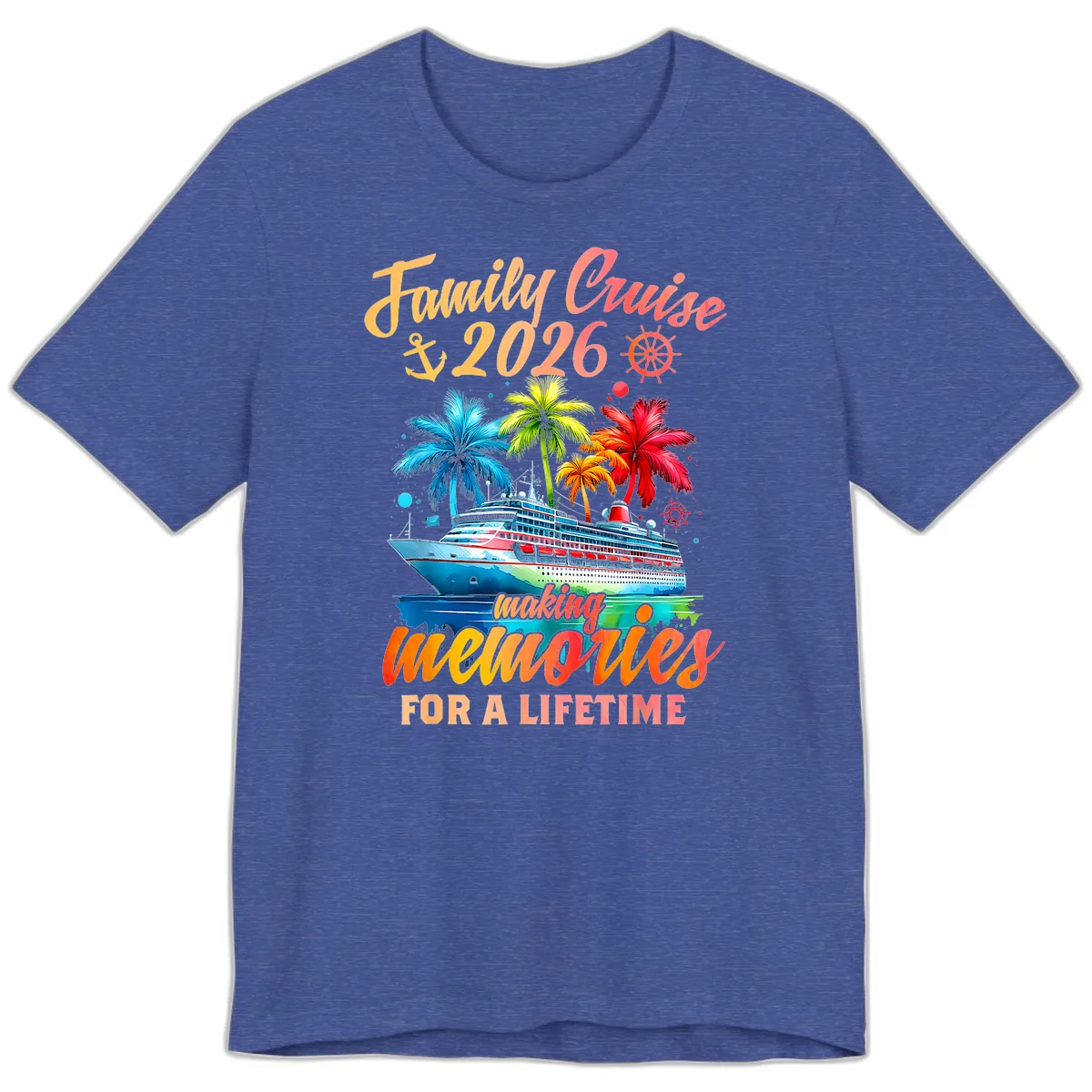 Family Cruise 2026 Making Memories Premium T-Shirt in Heather True Royal