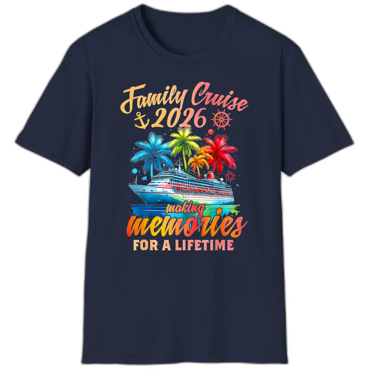 Family Cruise 2026 Making Memories T-Shirt in Navy