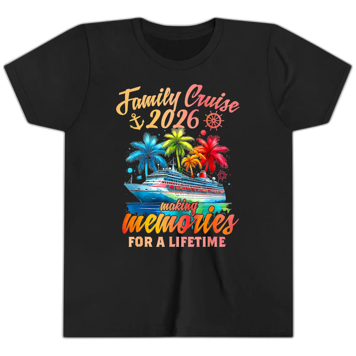 Family Cruise 2026 Making Memories Youth T-Shirt in Black