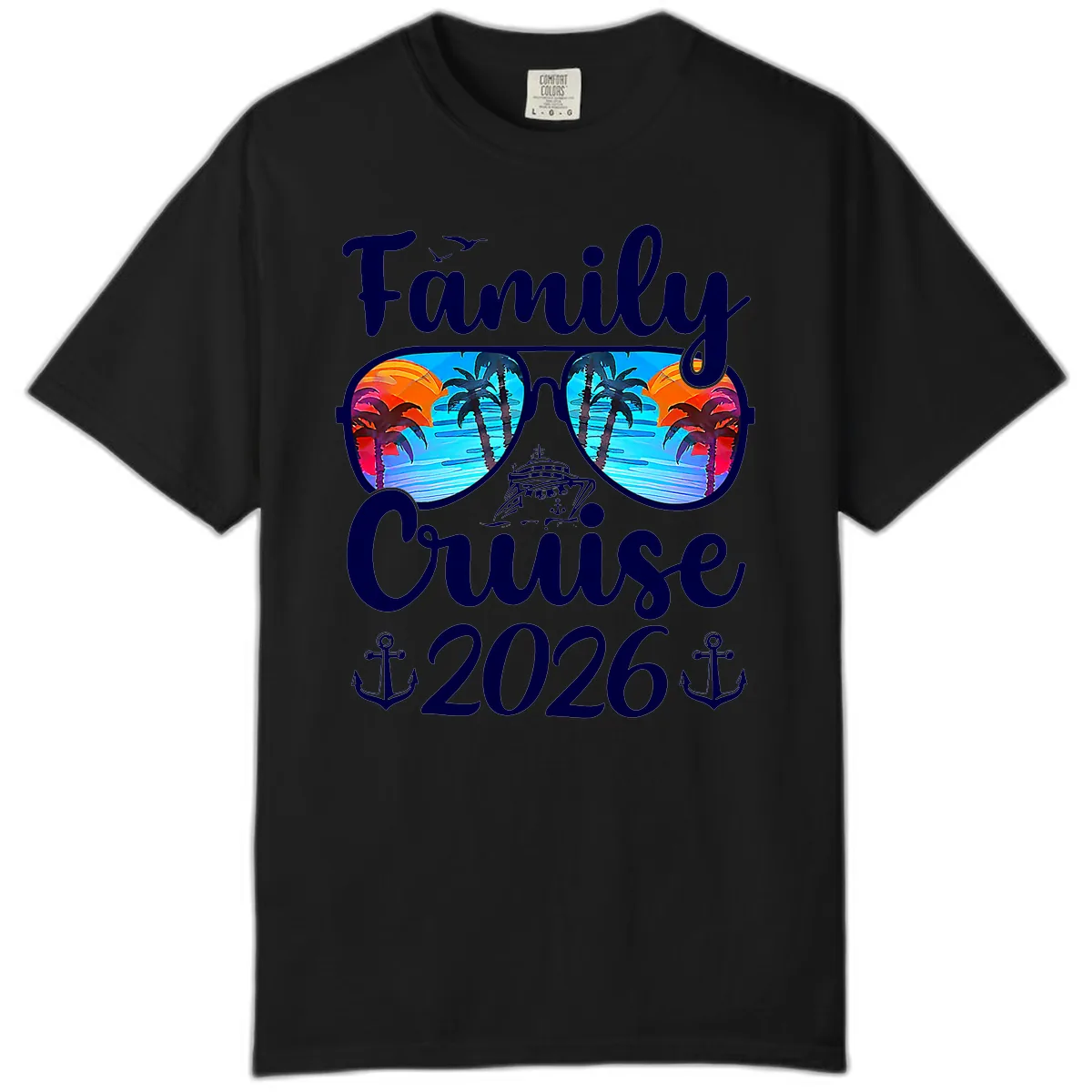 Family Cruise 2026 Tropical Sunglasses Comfort Color in Black