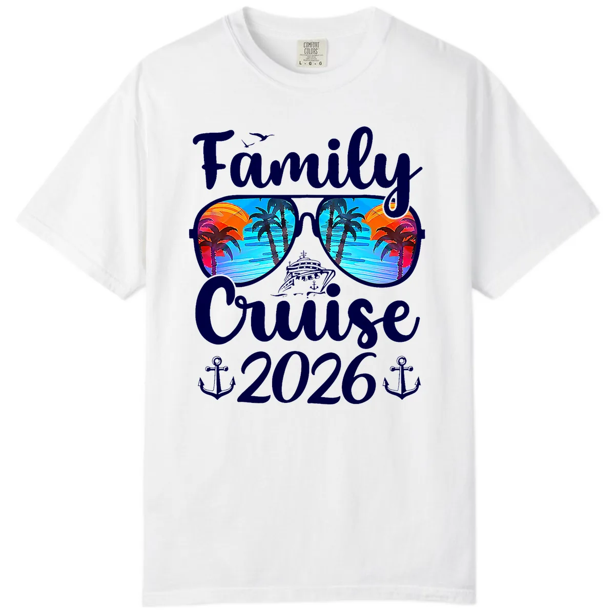 Family Cruise 2026 Tropical Sunglasses Comfort Color in White